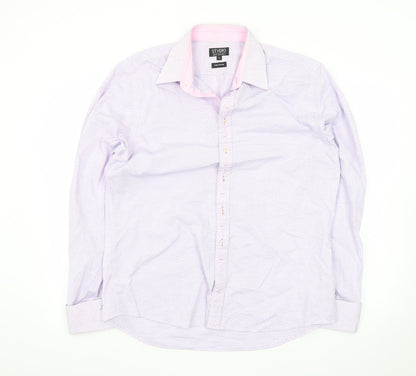 Jeff Banks Men’s Pink Geometric 16in Regular Fit Long Sleeve Cotton Dress Shirt