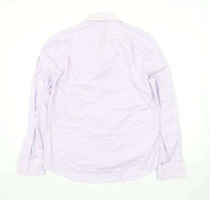 Jeff Banks Men’s Pink Geometric 16in Regular Fit Long Sleeve Cotton Dress Shirt