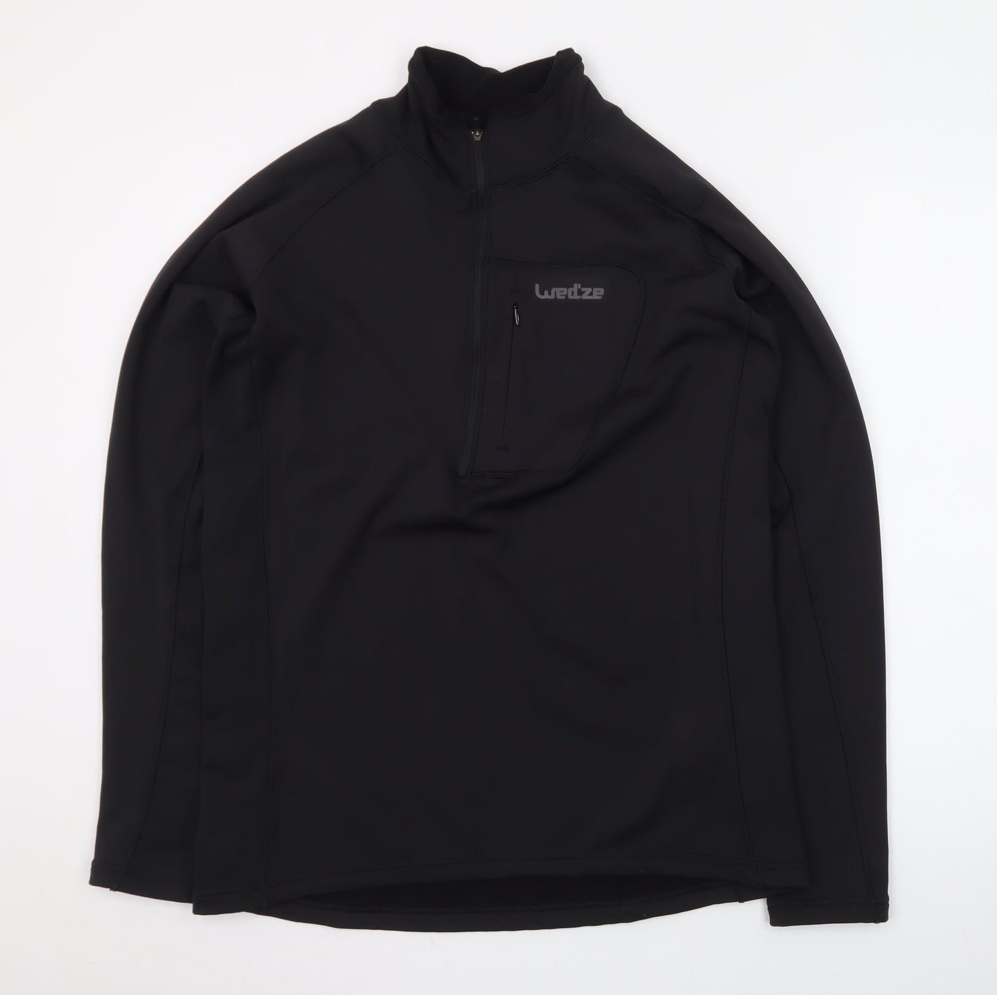 Wedze Men’s Black L 1/4 Zip Pullover Fleece Sweatshirt for Skiing & Sports