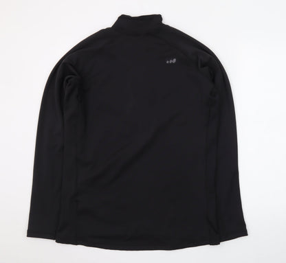 Wedze Men’s Black L 1/4 Zip Pullover Fleece Sweatshirt for Skiing & Sports