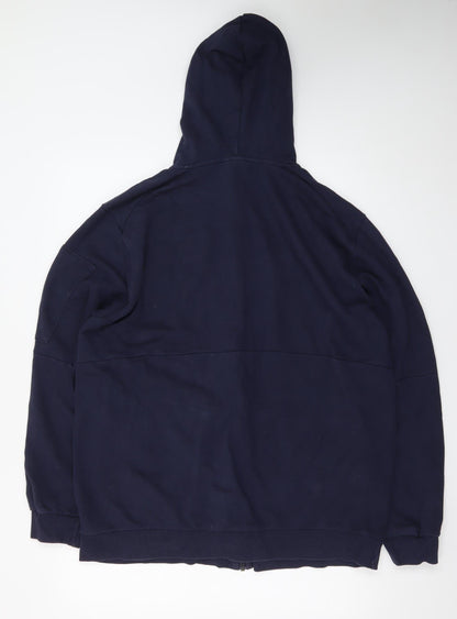 Adidas Men's Blue XL Full Zip Fleece Hoodie