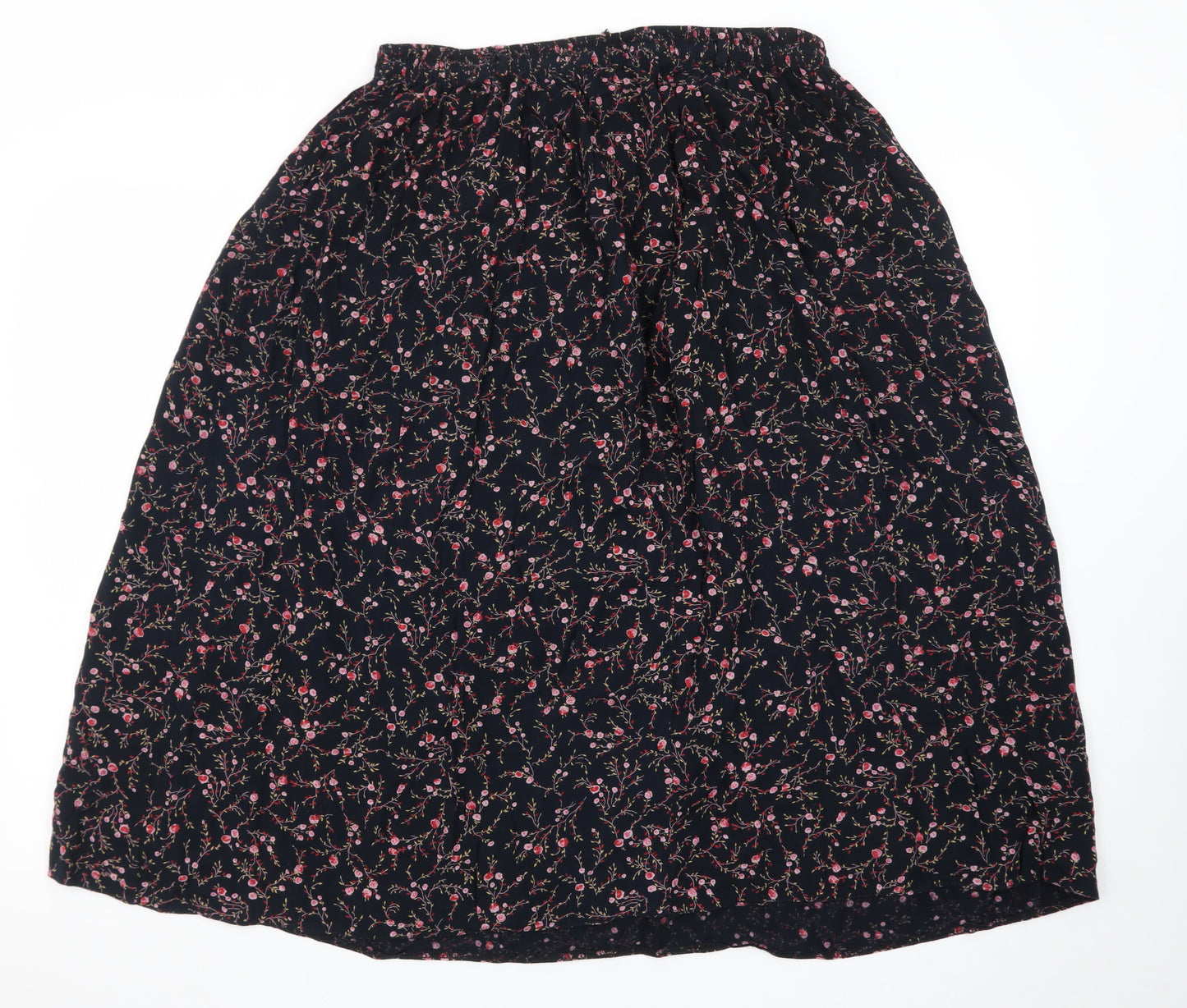 Bonmarché Women Blue Floral Midi A-Line Skirt Size 16 Viscose