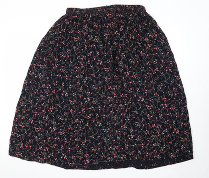 Bonmarché Women Blue Floral Midi A-Line Skirt Size 16 Viscose