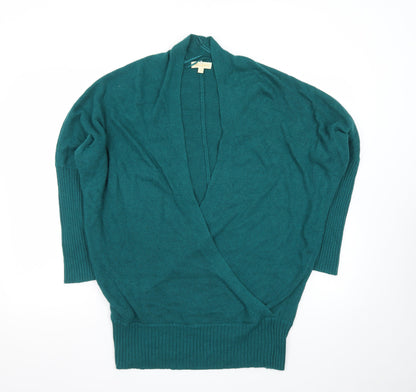 Monsoon Womens Green 3/4 Sleeve Open Knit Cardigan M