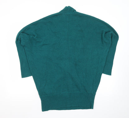 Monsoon Womens Green 3/4 Sleeve Open Knit Cardigan M