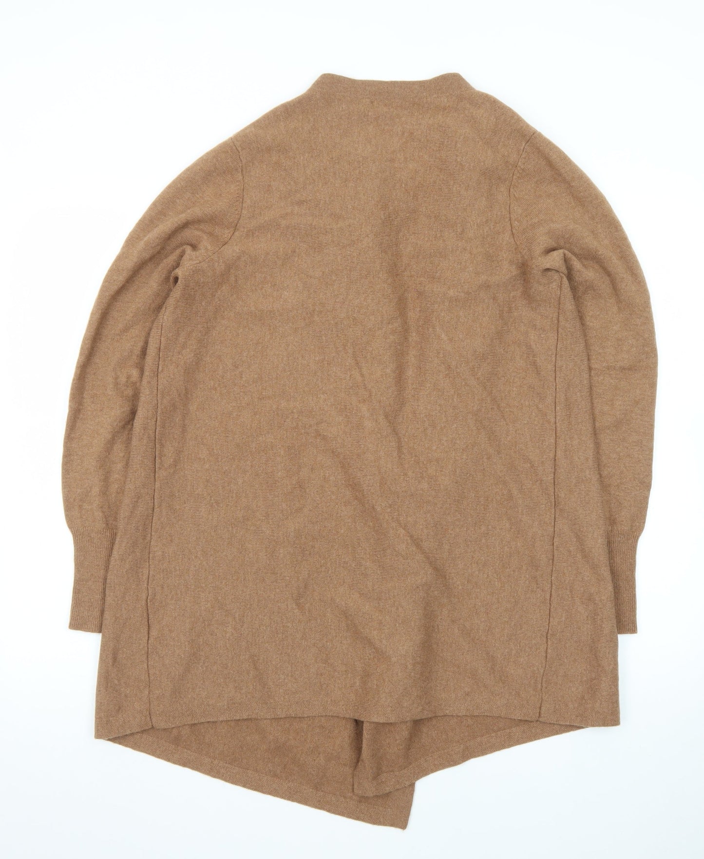 Jaeger Women Brown Wool Cashmere Long Sleeve Open Cardigan M