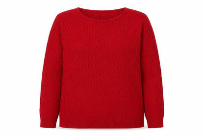 Country Casuals Women's Red Cable Knit Cotton Pullover Jumper Size M