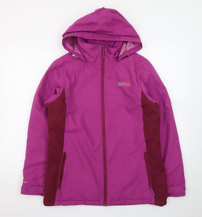 Regatta Womens Pink Waterproof Hooded Puffer Jacket Size 12