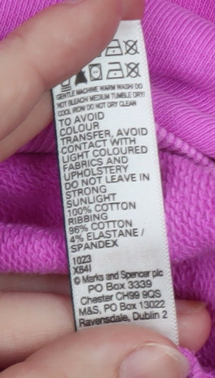 Boutique Women Pink V-Neck Cotton Relaxed Fit Jumper Size M