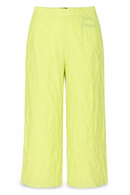 PrettyLittleThing Womens Yellow Wide-Leg High Rise Crepe Trousers Size 16