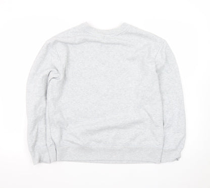 Marks and Spencer Women's Grey Size 12 Cotton Blend Pullover Sweatshirt