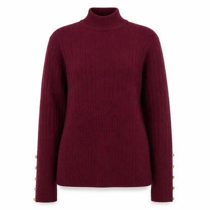 Marks & Spencer Women’s Red Roll Neck Ribbed Jumper Size 14