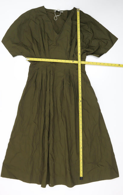 Marks and Spencer Women’s Green A-Line Midi Dress Size 10