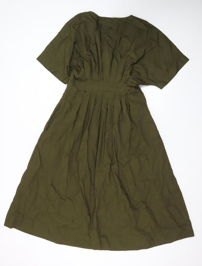 Marks and Spencer Women’s Green A-Line Midi Dress Size 10