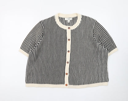 Marks and Spencer Women’s Black Striped Short Sleeve Cardigan XL