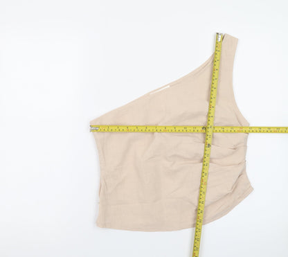 4th & Reckless Women’s Beige One Shoulder Camisole Blouse Size 12