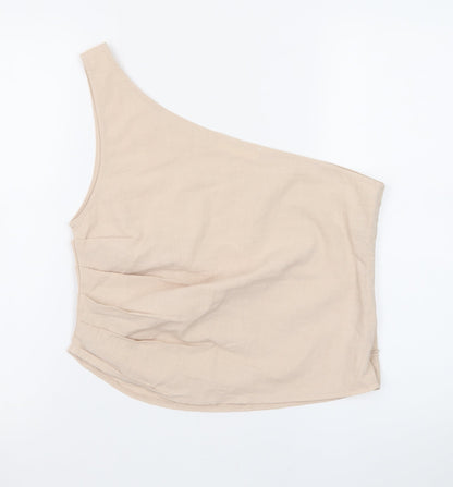 4th & Reckless Women’s Beige One Shoulder Camisole Blouse Size 12