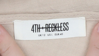 4th & Reckless Women’s Beige One Shoulder Camisole Blouse Size 12
