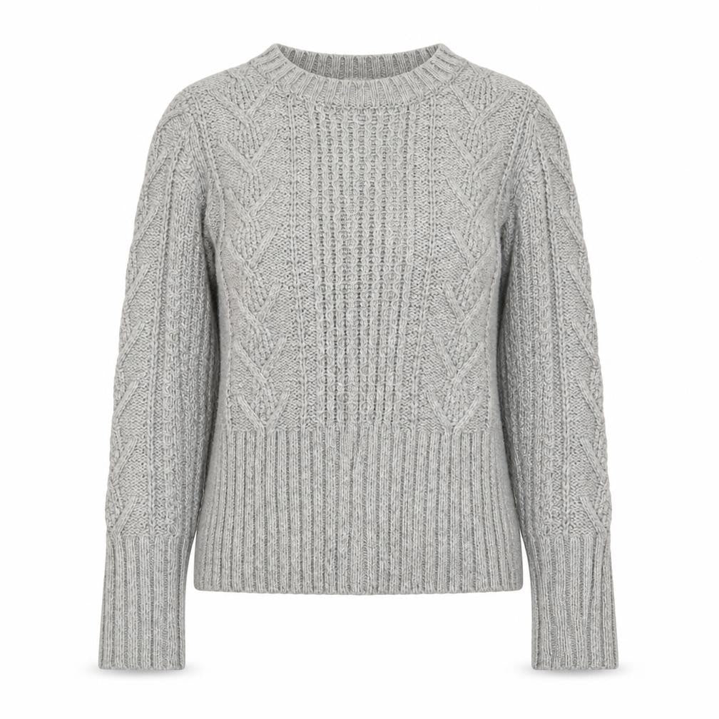 Gap Women Grey Cable-Knit Jumper S Classic Winter Knitwear