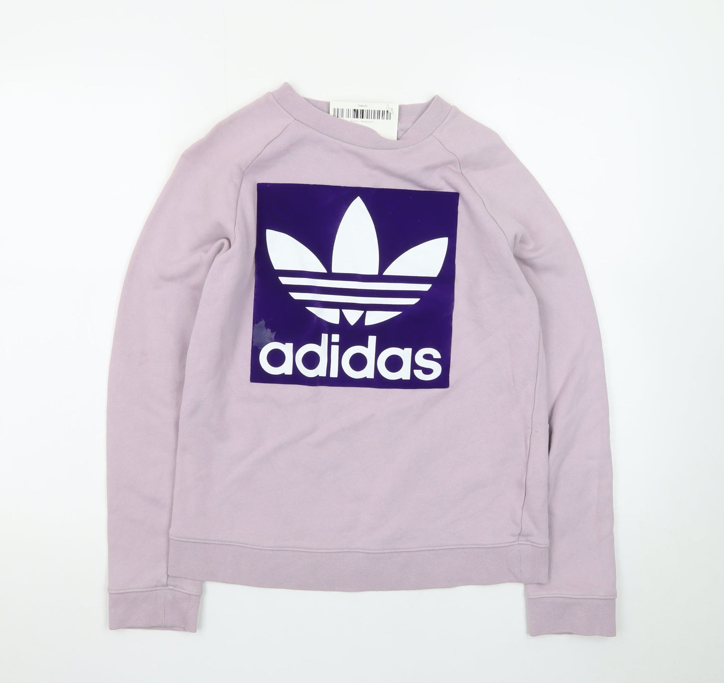 Adidas Womens Lilac Sweatshirt Size 10 Purple Trefoil Logo Pullover