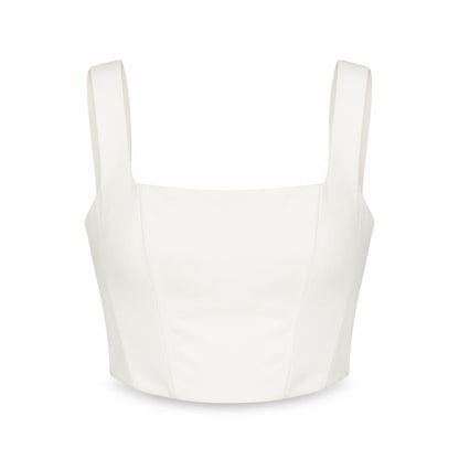 Stradivarius Women Ivory Camisole Tank Top Size 12 Slim Fit