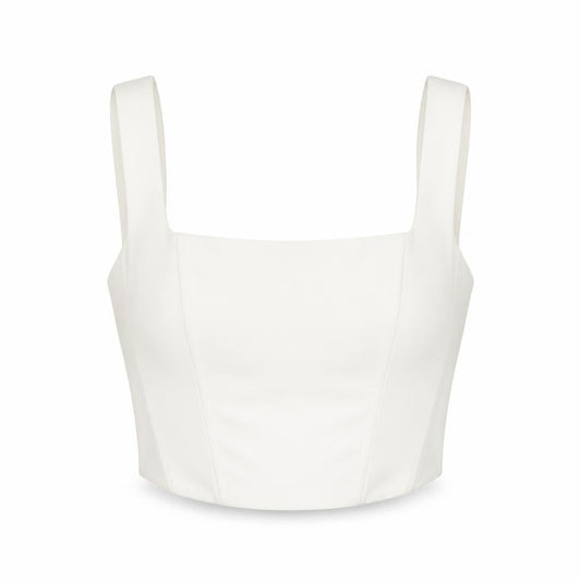 Stradivarius Women Ivory Camisole Tank Top Size 12 Slim Fit