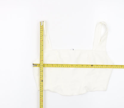 Stradivarius Women Ivory Camisole Tank Top Size 12 Slim Fit