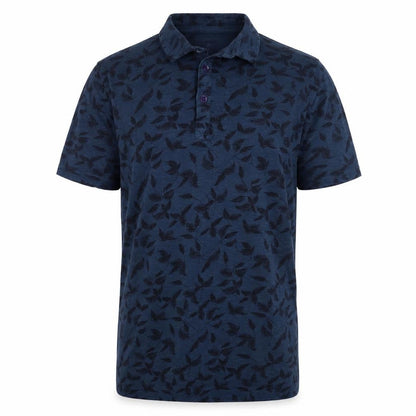 River Island Men's Blue Floral Print Polo Shirt XS