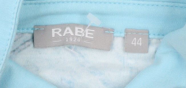 Rabe Women’s Blue Geometric Cotton Polo Top Size 18