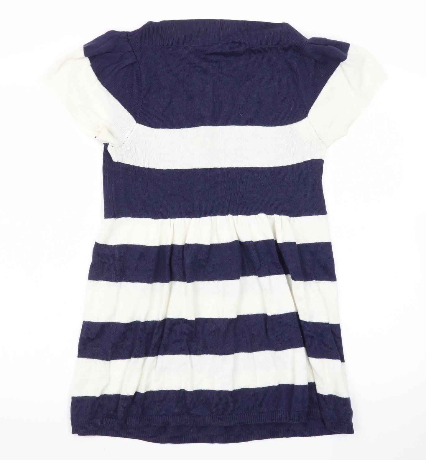 Store Twenty One Women Blue Striped Knit Skater Dress Size 14