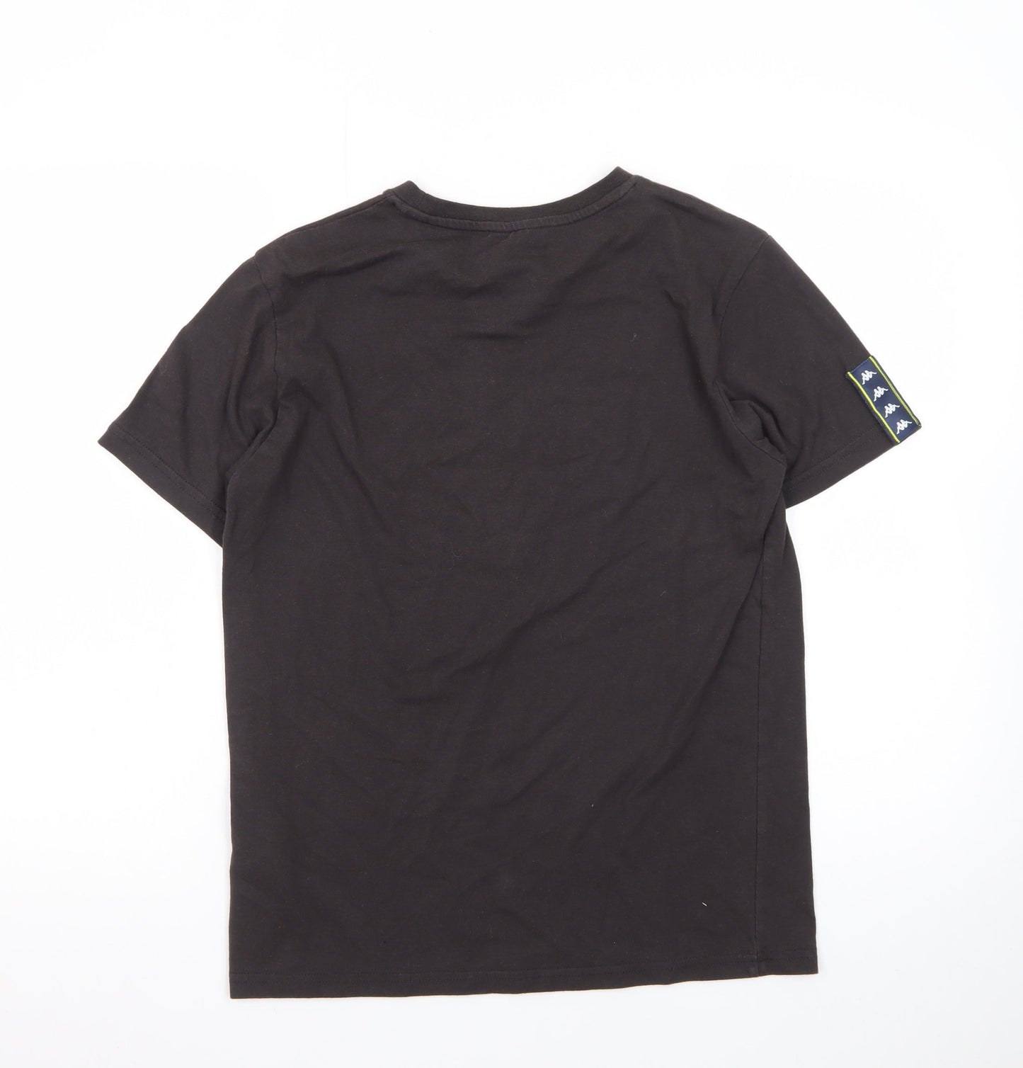 Kappa Men’s Black Leeds United Short Sleeve Graphic Cotton T-Shirt Medium