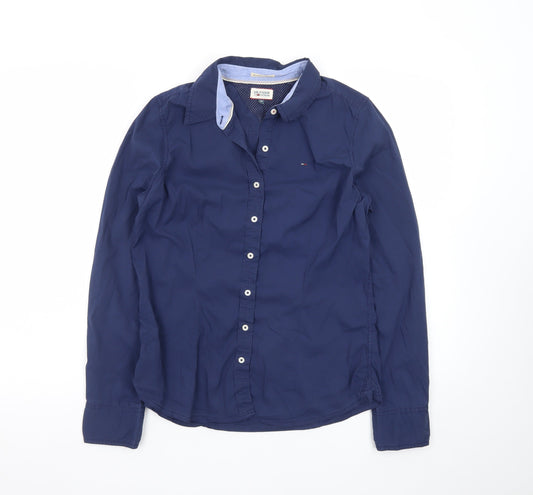 Hilfiger Denim Men's Blue Slim Fit Long Sleeve Button-Up Shirt M