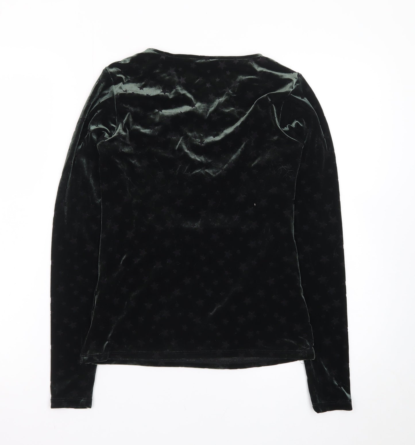 Monsoon Womens Black Velvet Long Sleeve Tunic Blouse Size S