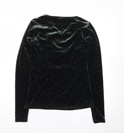 Monsoon Womens Black Velvet Long Sleeve Tunic Blouse Size S