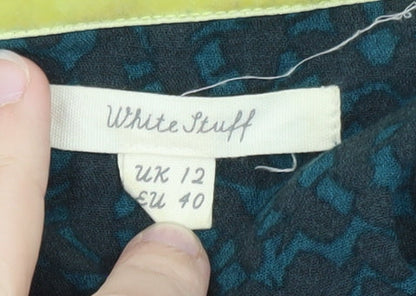 White Stuff Womens Blue Floral Shift Dress Size 12 Knee Length
