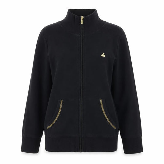 Front view of Evie Women's Black Full Zip Basic Jacket, size 10, Cotton Blend