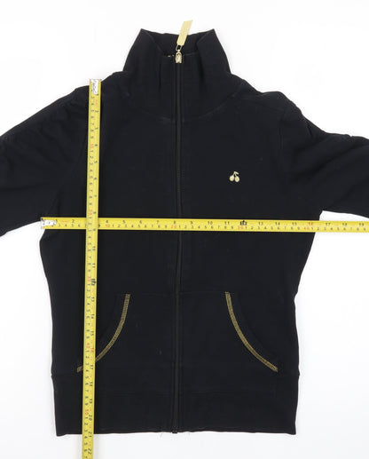 Evie Women's Black Full Zip Basic Jacket Size 10 Cotton Blend