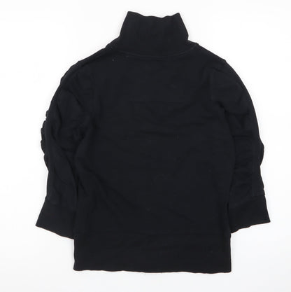 Evie Women's Black Full Zip Basic Jacket Size 10 Cotton Blend