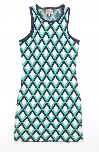 Neon Rose Womens Multicoloured Geometric Bodycon Dress Size 8