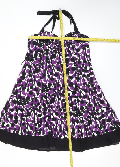 Rocha John Rocha Women’s Petite Multicoloured Size 16 Halter A-Line Dress