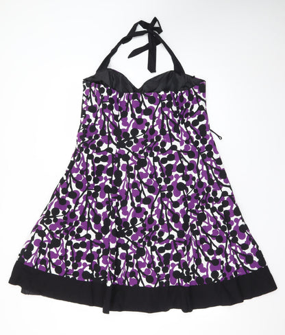 Rocha John Rocha Women’s Petite Multicoloured Size 16 Halter A-Line Dress
