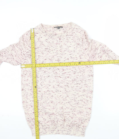 Warehouse Women Beige Cotton Knit Long Sleeve Pullover Jumper UK 8