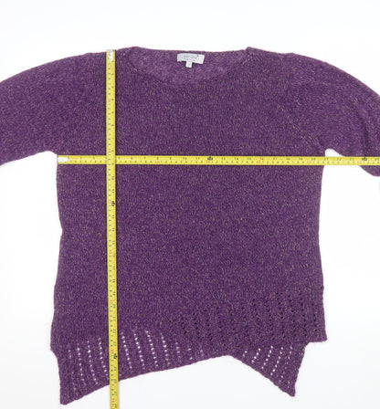 Marks and Spencer Per Una Women's Purple Knit Jumper Size 16