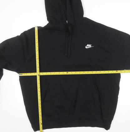 Nike Men's Black Pullover Hoodie L Fleece Logo Hooded Sweatshirt
