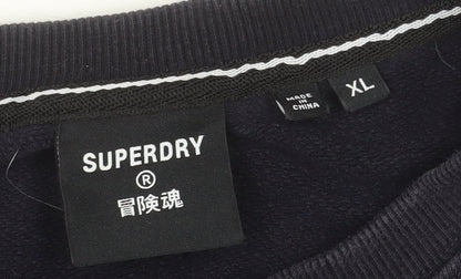 Superdry Men's Blue XL Crew Neck Pullover Sweatshirt