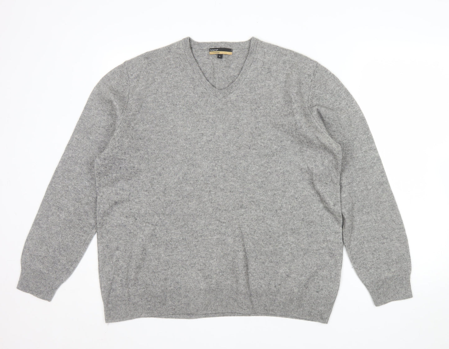 Marks and Spencer Men’s Grey XL Pure Cashmere V-Neck Jumper