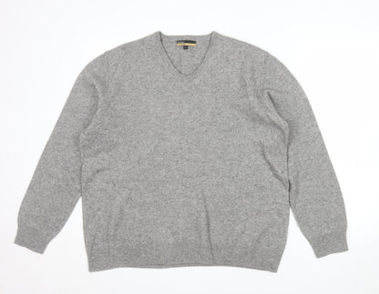 Marks and Spencer Men’s Grey XL Pure Cashmere V-Neck Jumper