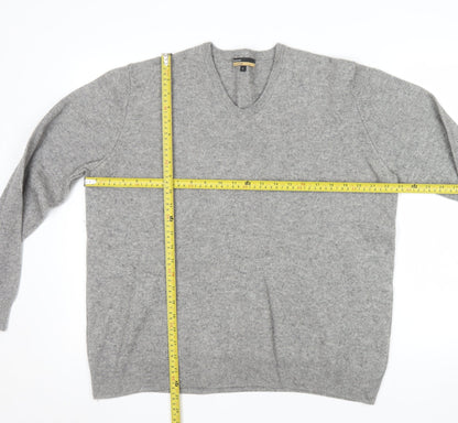 Marks and Spencer Men’s Grey XL Pure Cashmere V-Neck Jumper