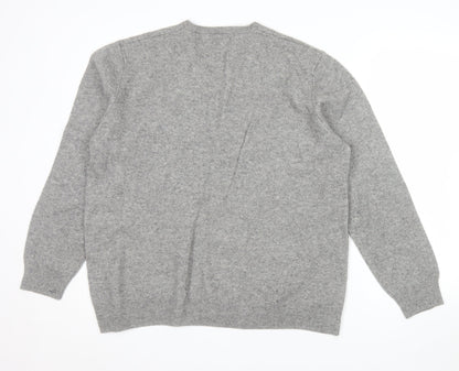 Marks and Spencer Men’s Grey XL Pure Cashmere V-Neck Jumper