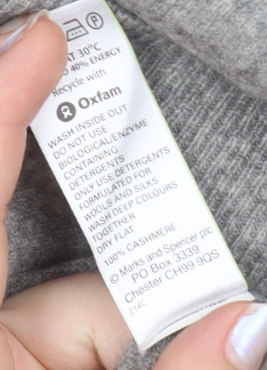 Marks and Spencer Men’s Grey XL Pure Cashmere V-Neck Jumper